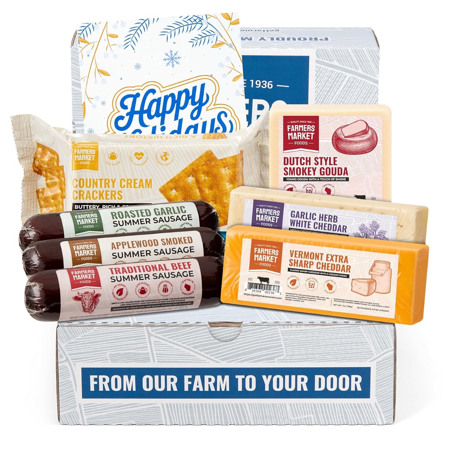 Farmers Market Gift Basket, Gluten Free, Keto, Paleo, Low Sodium, Zero Sugar, Christmas Charcuterie Board, Holiday Meat and Cheese Gift Baskets, Traditional Assortment