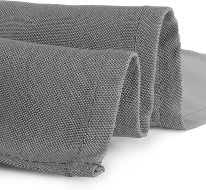Gee Di Moda Cloth Napkins - 17 x 17 Inch Charcoal Dinner Napkins - Set of 12 Soft & Absorbent Washable Fabric Cloth Table Napkins with Hemmed Edges for Hotel Restaurant, Holiday Parties & Wedding