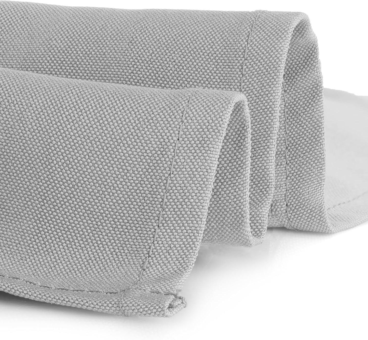 Gee Di Moda Cloth Napkins - 17 x 17 Inch Silver Dinner Napkins - Set of 12 Soft & Absorbent Washable Fabric Cloth Table Napkins with Hemmed Edges for Hotel Restaurant, Holiday Parties & Wedding