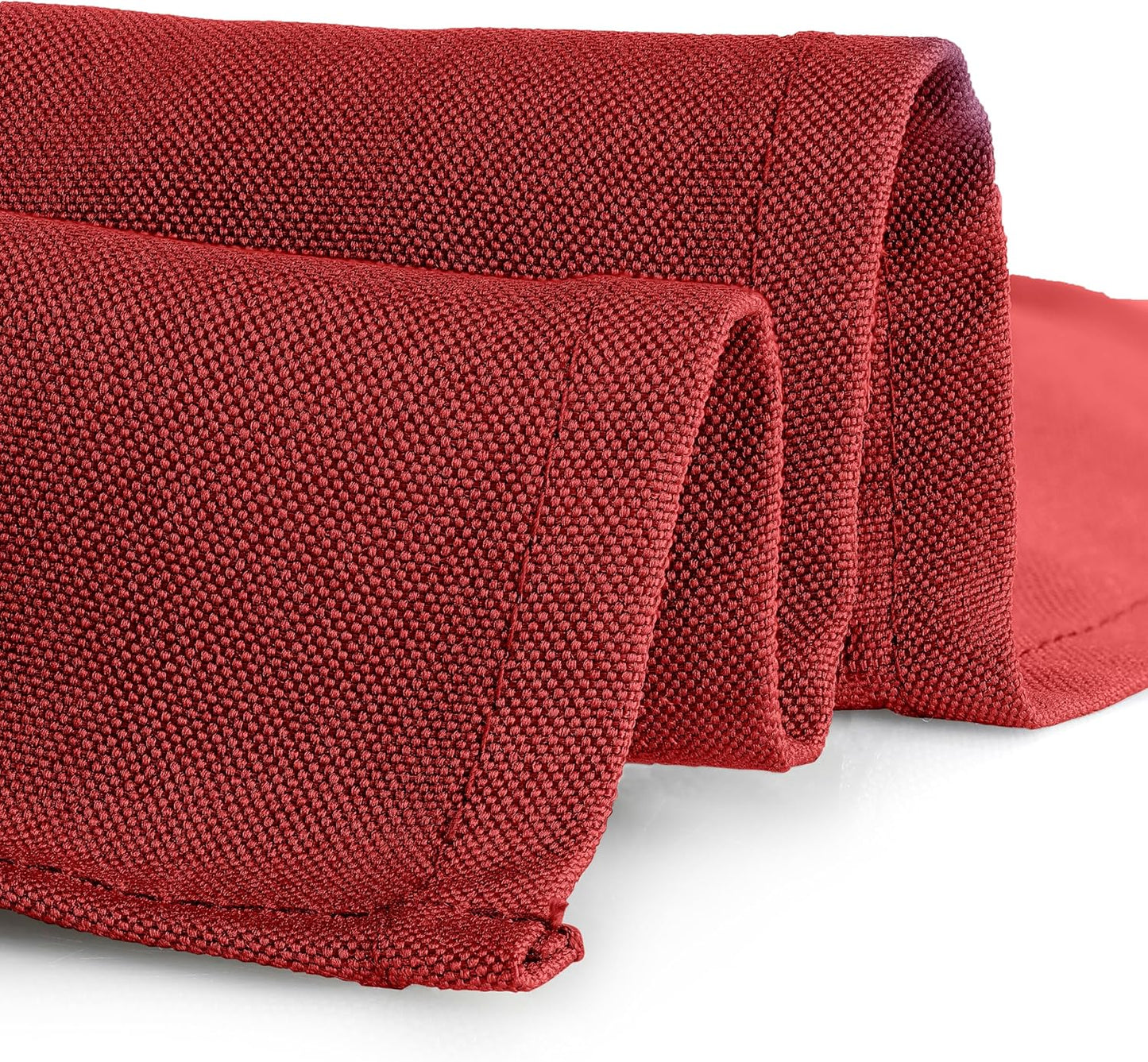 Gee Di Moda Cloth Napkins - 17 x 17 Inch Red Dinner Napkins - Set of 12 Soft & Absorbent Washable Fabric Cloth Table Napkins with Hemmed Edges for Hotel Restaurant, Holiday Parties & Wedding