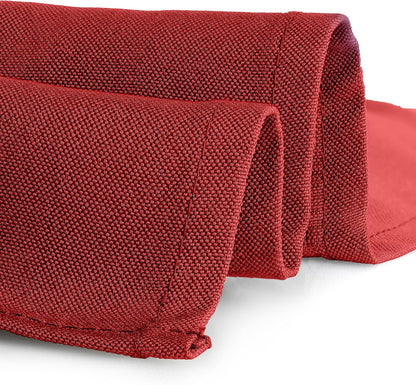 Gee Di Moda Cloth Napkins - 17 x 17 Inch Red Dinner Napkins - Set of 12 Soft & Absorbent Washable Fabric Cloth Table Napkins with Hemmed Edges for Hotel Restaurant, Holiday Parties & Wedding