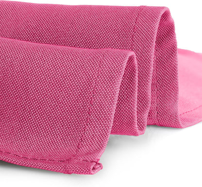 Gee Di Moda Cloth Napkins - 17 x 17 Inch Fuchsia Dinner Napkins - Set of 12 Soft & Absorbent Washable Fabric Cloth Table Napkins with Hemmed Edges for Hotel Restaurant, Holiday Parties & Wedding