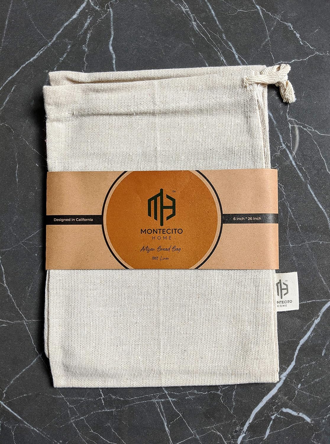 Set of 2 Extra Large Farmhouse Natural Linen 12"x15" Artisan Boule Bread Bags, Reusable Drawstring Bag for Homemade Bread Storage, Perfect for Bakers, House Warming, Now in Natural or Black Color!