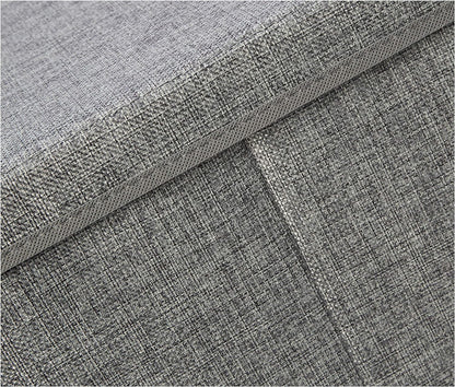 Amazon Basics Foldable Burlap Cloth Cube Storage Bin with Lid, Stackable and Sturdy, Gray, Set of 2