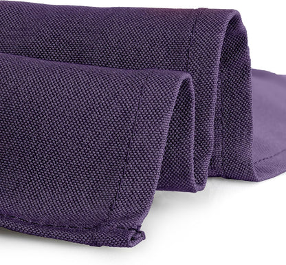 Gee Di Moda Cloth Napkins - 17 x 17 Inch Purple Dinner Napkins - Set of 12 Soft & Absorbent Washable Fabric Cloth Table Napkins with Hemmed Edges for Hotel Restaurant, Holiday Parties & Wedding