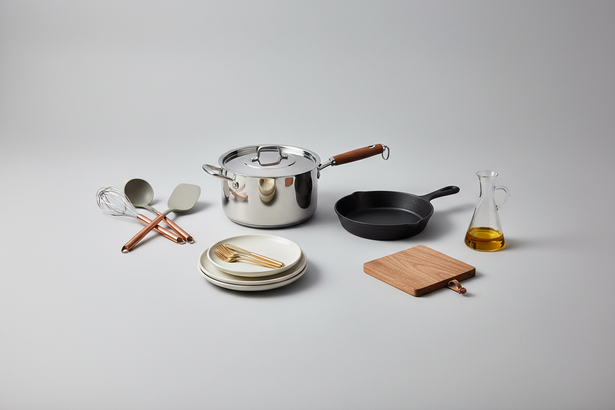 Minimalist display of best-selling items with subtle shadows and clean spacing, giving a premium catalog feel.